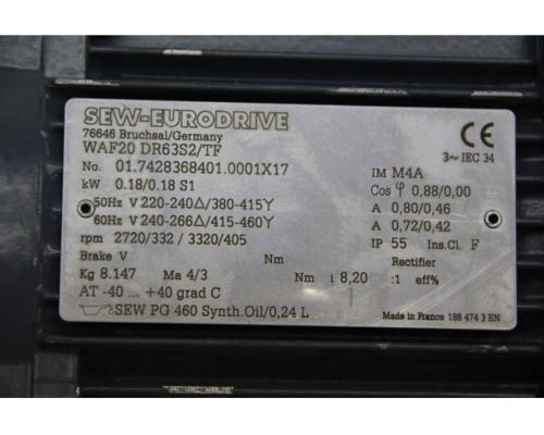 Getriebemotor 0,18 kW 332 U/min von SEW-Eurodrive – WAF20 DR63S2/TF - Bild 4