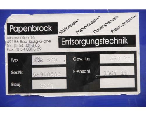 Ballenpresse von Papenbrock – 830x600xH1180 mm - Bild 8