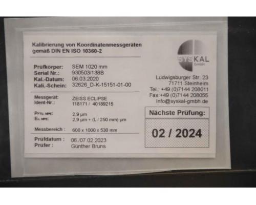 Messmaschine von Zeiss – Eclipse 550 - Bild 9