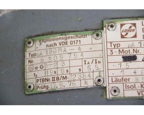 Elektromotor 15 kW 1460 U/min von Loher – eA 180 MA-4  Ex-geschützt - Bild 7
