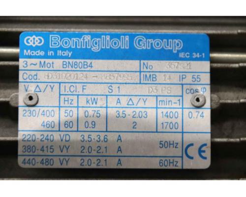 Getriebemotor 0,75 kW 46 U/min von Bonfiglioli ILAPAK – W63 U P80B14  Astra-STD - Bild 4