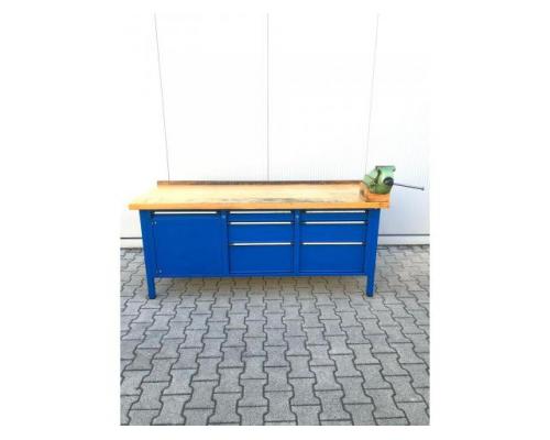 Werkbank 2-Meter mit Schraubstock (Leinen) - Bild 1