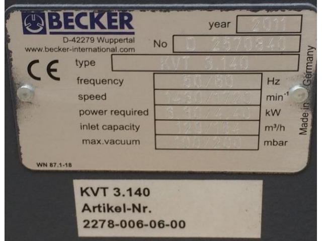 100/200 mbar abs. Becker KVT 3.140 Drehschieber-Vakuumpumpe - 2