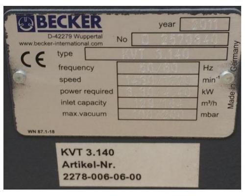 100/200 mbar abs. Becker KVT 3.140 Drehschieber-Vakuumpumpe - Bild 2