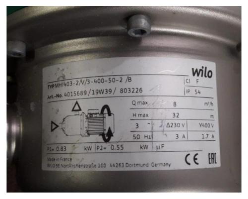 Horizontale Hochdruckkreiselpumpe Wilo Economy MHI 403-2V3-400-50-2 - Bild 2