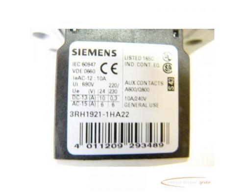 Siemens 3RT1034-1DB44-0KV0 Sirius Schütz + 3RH1921-1HA22 Hilfsschalterblock - Bild 3