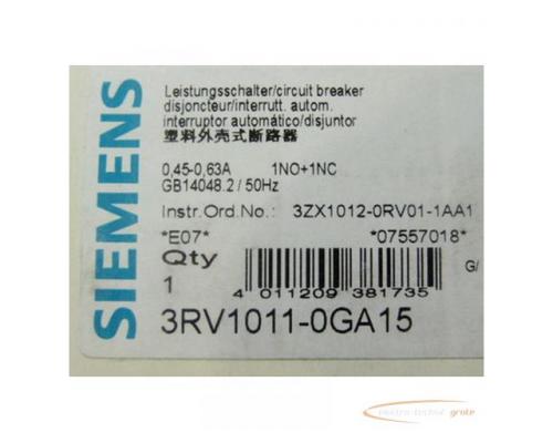 Siemens 3RV1011-0GA15 Leistungsschalter + 3RV1901-1E > ungebraucht! - Bild 2