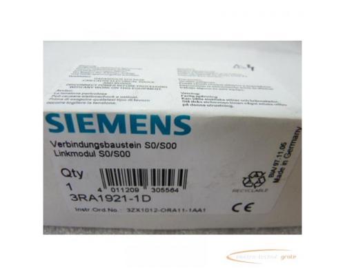 Siemens 3RA1921-1D Verbindungsbaustein S0/S00 VPE = 10 Stück OVP