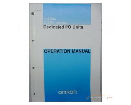 Omron CQM1-series Sysmac Dedicated I/0 Units Handbuch
