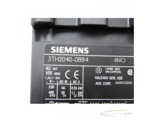 Siemens 3TH2040-0BB4 Hilfsschütz + 3TX4431-0A Hilfsschalter + 3TZ4490-0D Gleichrichter - Bild 2