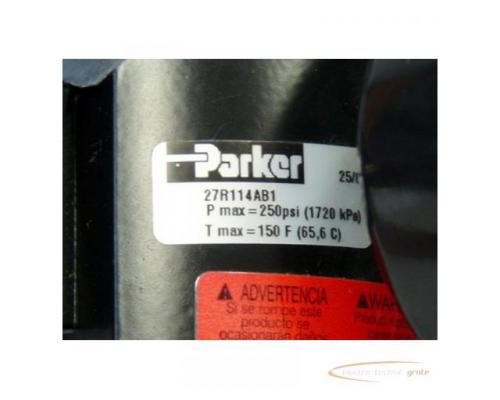 Parker 27R114AB1 Pmax 250 psi Tmax 150 F 65,6 C Pneumatikventil mit Luftdruckmessanzeige - Bild 3