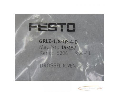 Festo GRLZ-1/8-QS-4-D Drosselrückschlagventil 193157 Serie S 208 ungebraucht in OVP - Bild 2