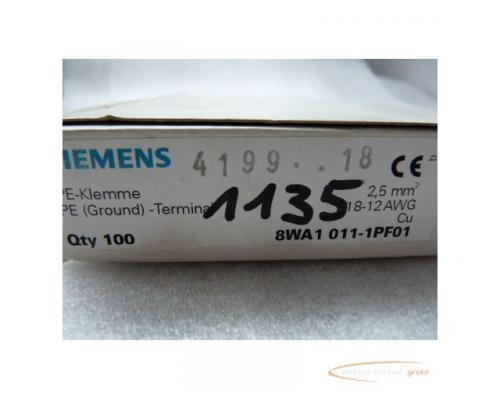 Siemens 8WA1 011-1PF01 Schutzleiterklemme 2 , 5 mm2 VPE 90St ungebraucht - Bild 1