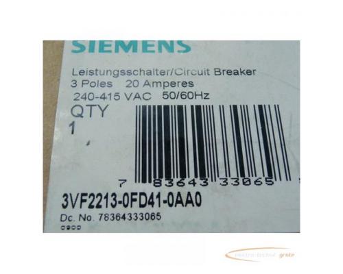 Siemens 3VF2213-0FD41-0AA0 Leistungsschalter 20 A ungebraucht in geöffneter OVP - Bild 1