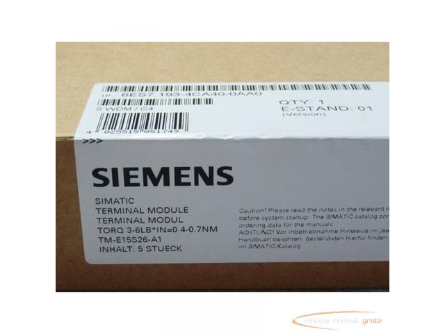 Siemens 6ES7 193-4CA40-0AA0 Simatic S7 Terminalmodul ungebraucht VPE 5 Stück - 3