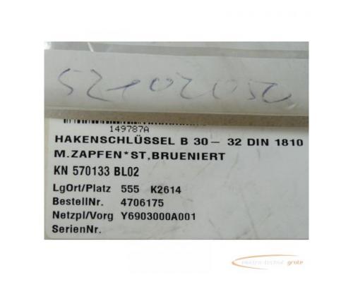 Hahn + Kolb Hakenschlüssel B 30 mit Zapfen 52102050 Material brüniert - Bild 2