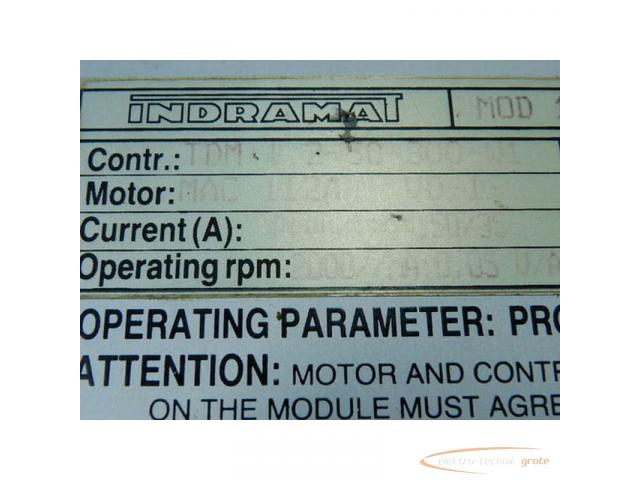 Indramat MOD 1/0X129-035 Operating Parameter Contr TDM 1 . 2 - 50 - 300 - W1 Motor MAC 112A VD - 1s - 2