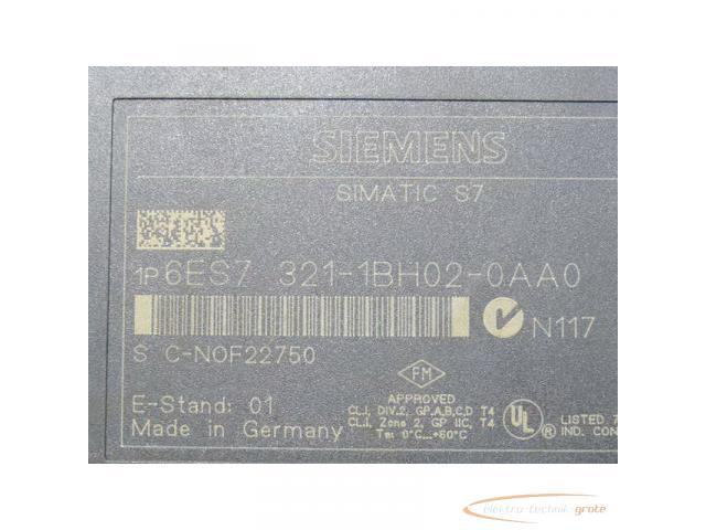 Siemens 6ES7 321-1BH02-0AA0 Simatic S7 Digitaleingabe E Stand 01 - ungebraucht - - 2