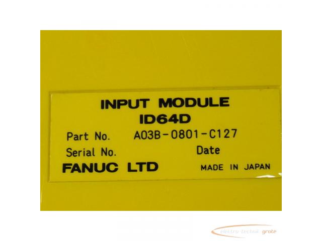 Fanuc A03B-0801-C127 Input Modul ID64D - ungebraucht - - 2