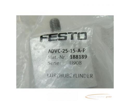Festo ADVC-25-15-A-P Pneumatik Kurzhubzylinder Artikel Nr 188189 - ungebraucht - in OVP - Bild 2