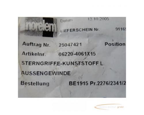 norelem 06220-4061X15 Sterngriff ähnlich DIN 6336 Außengewinde Form L - ungebraucht - VPE 3 Stck - Bild 1