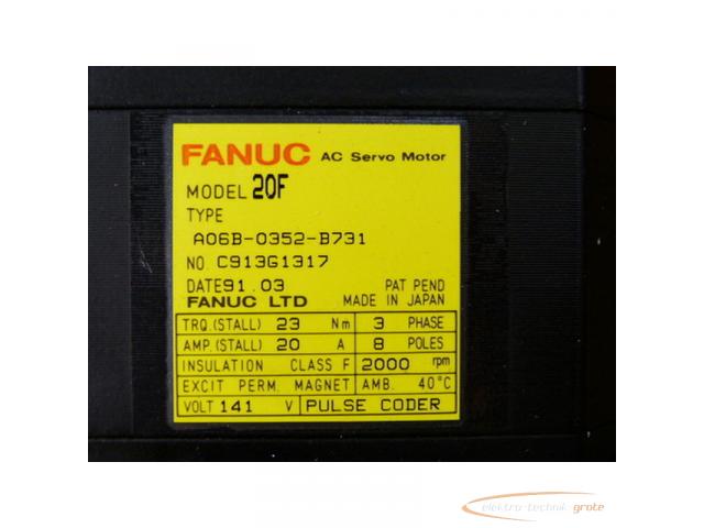 Fanuc A06B-0352-B731 AC Servo Motor - 3