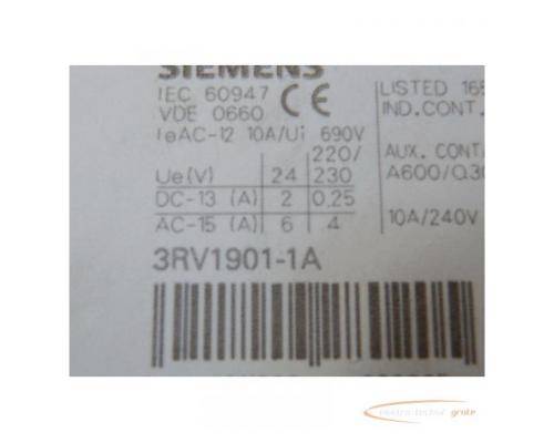 Siemens 3RV1021-4BA10 Leistungsschalter max 20 A mit 3RV1901-1A Hilfsschalter seitlich - Bild 4