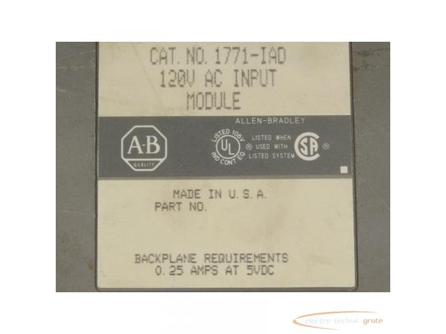 Allen Bradley 1771-IAD 120V AC Input Module - 2