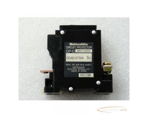Matsushita CP-C Circuit Protector Schutzschalter BAC111505D DC48V IC750A 5A 1 polig - Bild 2