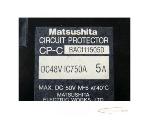 Matsushita CP-C Circuit Protector Schutzschalter BAC111505D DC48V IC750A 5A 1 polig - Bild 3
