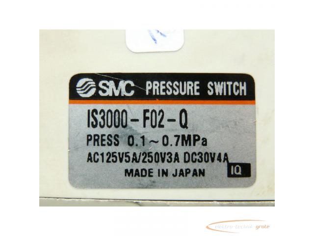 SMC IS3000-F02-Q Pneumatik Druckschalter 0 , 1 - 0 , 7 Mpa AC125V5A / 250V3A DC30V4A mit 150 cm Kabe - 2