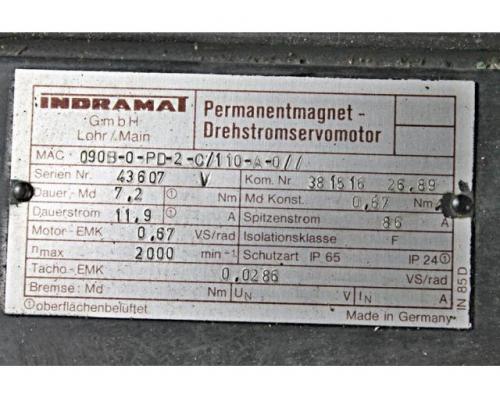 INDRAMAT - Permanentmagnet-Drehstromservomotor MAC090B-0-PD-2-C/110-A-0// - Bild 2