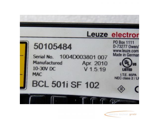 Leuze BCL 501i SF 102 Stationärer Barcodeleser 50105484 10 - 30 V DC V 1 . 5 . 19 - ungebraucht - - 2