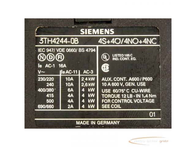 Siemens 3TH4244-0B Schütz 24 V Spulenspannung + Siemens 3TX7402-3G Überspannungsbegrenzer - 3