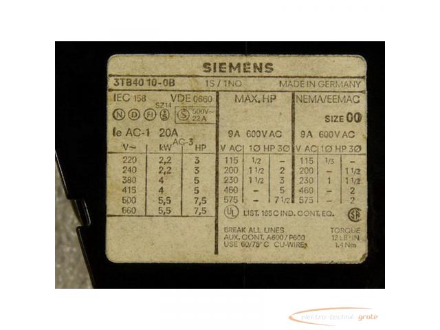 Siemens 3TB4010-0B Schütz 24 V Spulenspannung + Murrelektronik 26050 Entstörmodul - 3