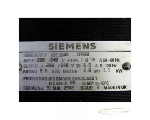 Siemens 6SE2003-1AA00 Frequenzumrichter - Bild 3