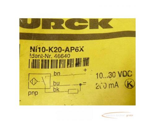 Turck Ni10-K20-AP6X Induktiver Sensor sN = 10 mm 10 - 30 VDC - ungebraucht - in OVP - Bild 2