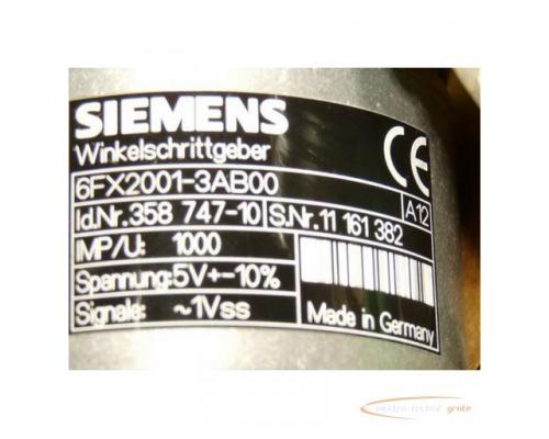Siemens 6FX2001-3AB00 A12 Winkelschrittgeber Synchroflansch Id Nr 358 747 - 10 / U 1000 - ungebrauch - Bild 2