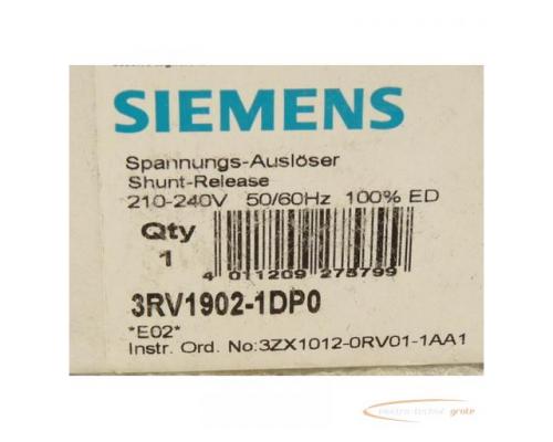 Siemens 3RV1902-1DP0 Spannungs Auslöser 210 - 240 V 50 / 60 Hz - ungebraucht - in OVP - Bild 2