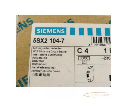 Siemens Leistungsschutzschalter 5SX2 104-7 C 4 1 P 230 / 400 V - ungebraucht - in Orginalverpackung - Bild 2