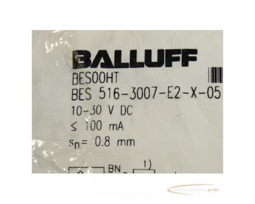 Balluff BES 516-3007-E2-X-05 Induktiver Sensor Näherungsschalter sn = 0 , 8 mm - ungebraucht - in OV - Bild 2