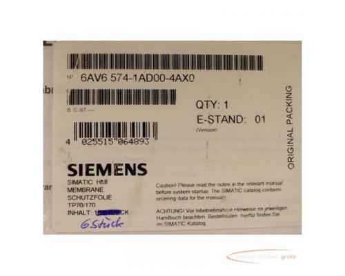 Siemens 6AV6574-1AD00-4AX0 Membrane / Schutzfolie für TP70 E Stand 01 - ungebraucht - VPE = 6 Stück - Bild 1