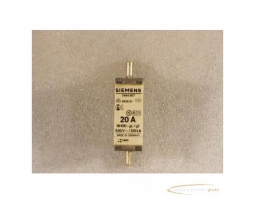 Siemens 3NA5807 Sicherung NH00 - gL / gI 20A 500V 120kA - ungebraucht - - Bild 1