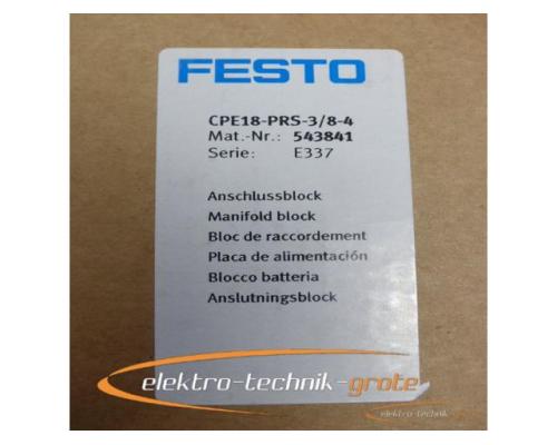 Festo CPE18-PRS-3/8-4 543841 E337 Anschlussblock -ungebraucht- - Bild 5