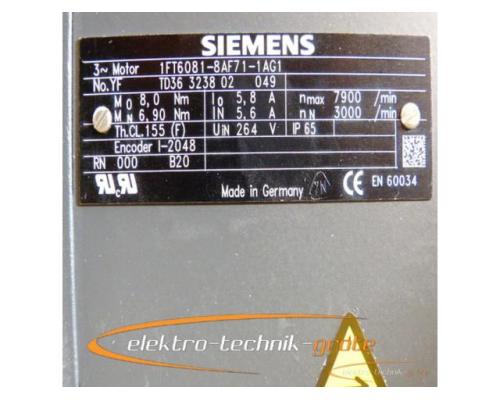 Siemens 1FT6081-8AF71-1AG1 Drehstrom-Servomotor - mit 12 Monaten Gewährleistung! - - Bild 4