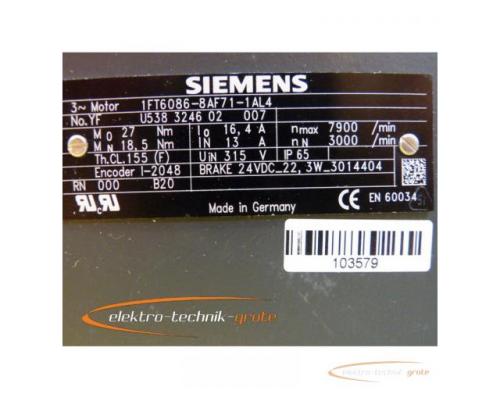 Siemens 1FT6086-8AF71-1AL4 Servomotor - ungebraucht, mit 12 Monaten Gewährleistung! - - Bild 4