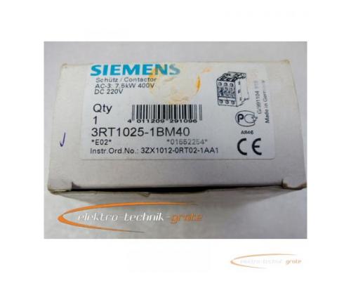 Siemens 3RT1025-1BM40 Schütz E Stand 02 -ungebraucht- - Bild 2