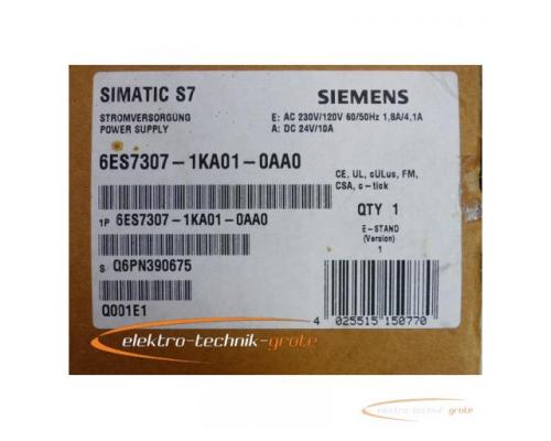 Siemens SIMATIC S7 6ES7307-1KA01-0AA0 Stromversorgung E-Stand 1 -ungebraucht- - Bild 2