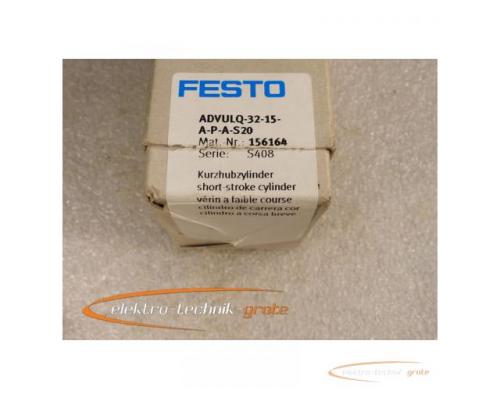 Festo Kurzhubzylinder ADVULQ-32-15-A-P-A-S20 Mat.-Nr.: 156164 Serie: S408 ungebraucht in geöffneter - Bild 3
