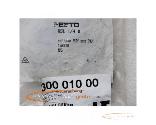 Festo L-Steckverschraubung QSL-1/4-8 Mat.-Nr.: 153049 Serie: X5 ungebraucht in geöffneter Orginalver - Bild 2